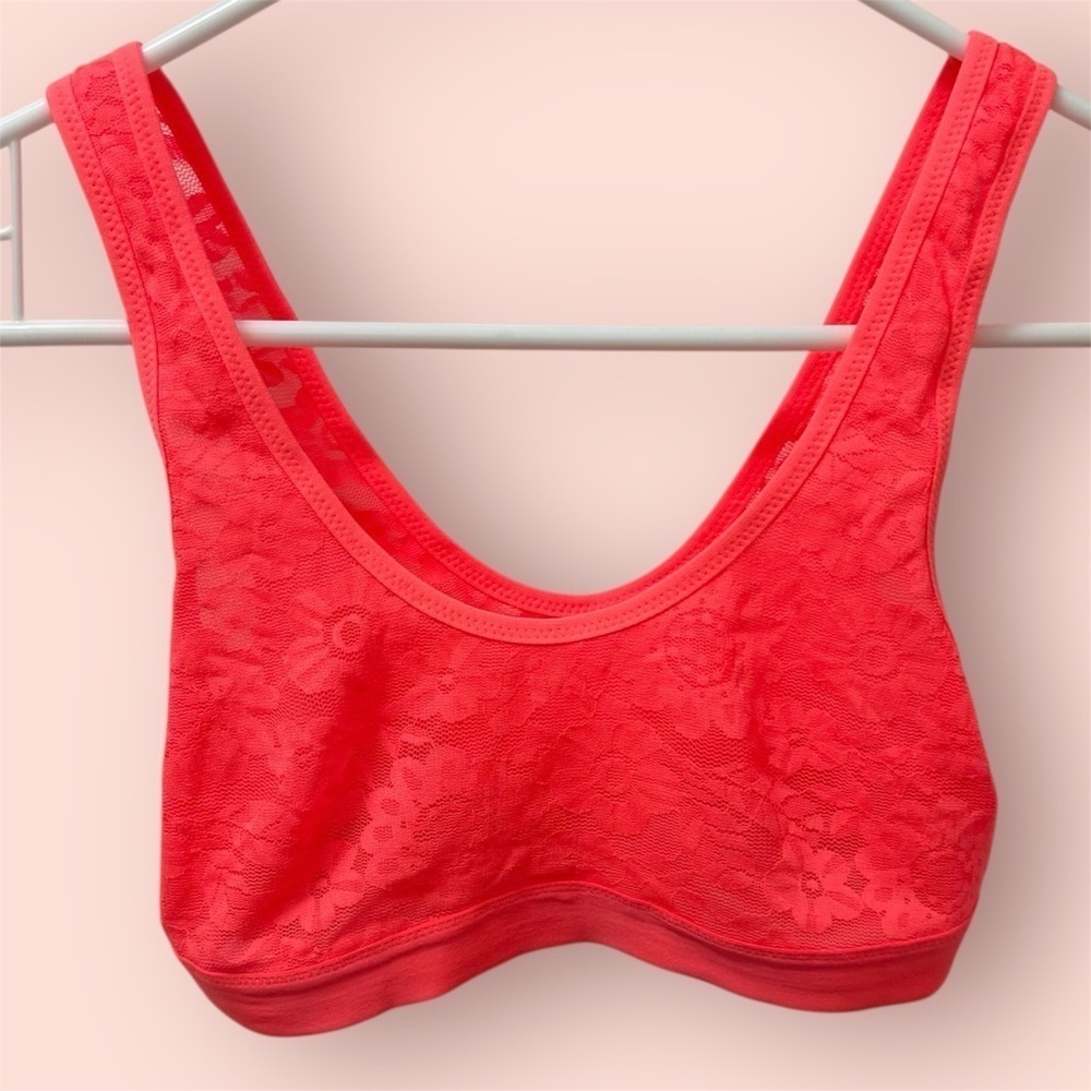 Aerie NWT SMOOTHEZ LACE SCOOP Coral BRALETTE size Xsmall